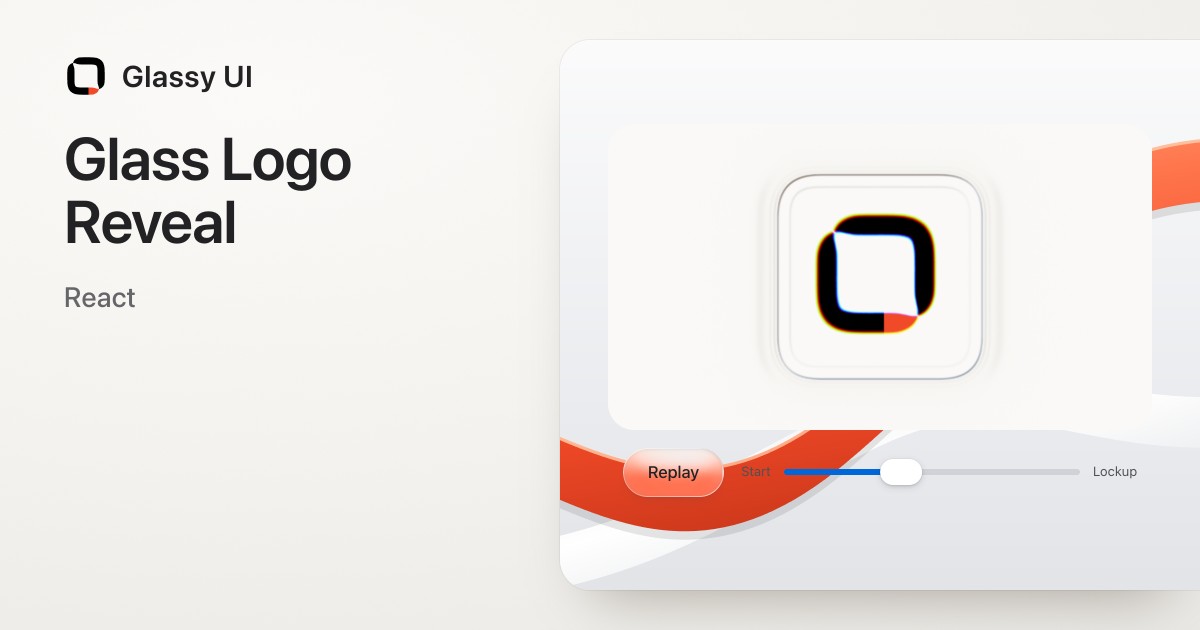 Glass Logo Reveal: a WebGL logo animation for React | Glassy UI