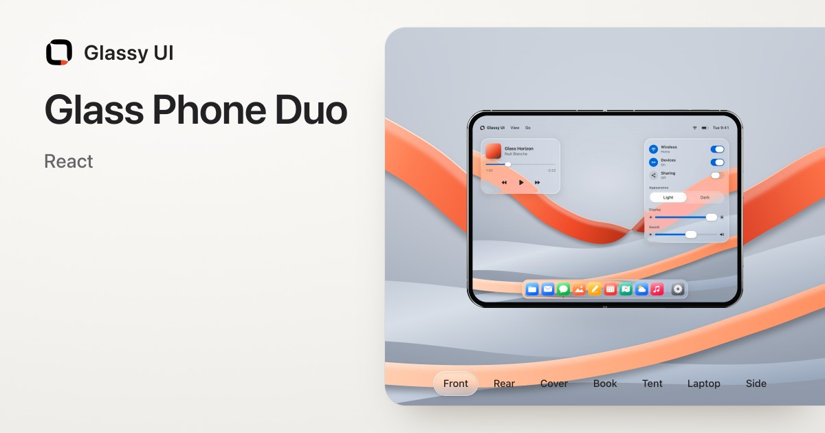 Glass Phone Duo for React | Glassy UI